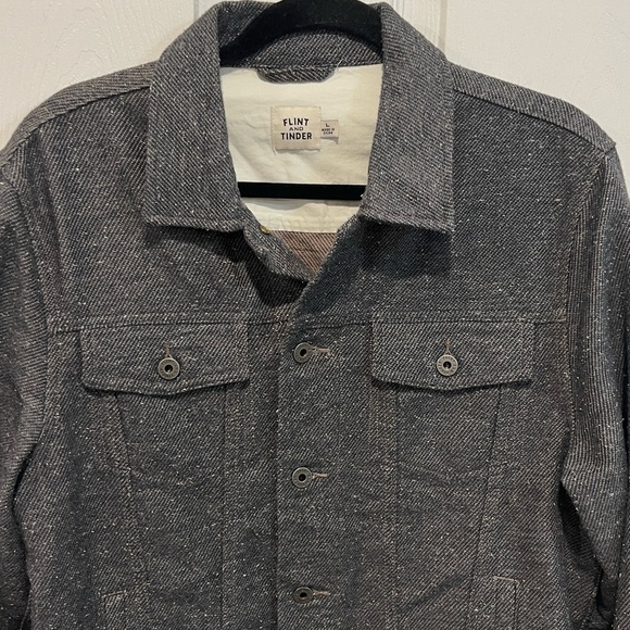 Flint and Tinder men’s gray donegal trucker jacket size Large - Picture 4 of 8